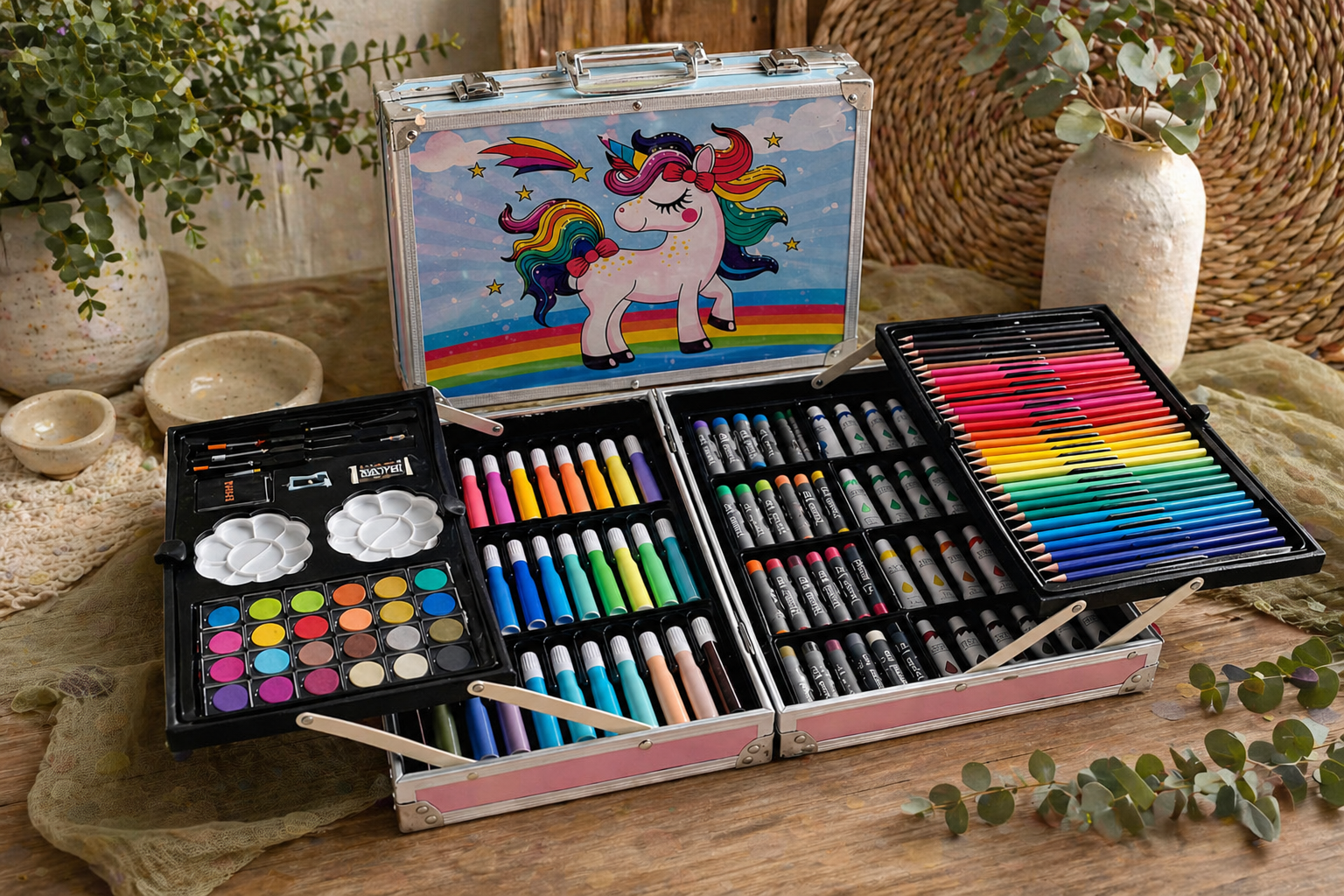 Blue Unicorn Deluxe Kids Art & Painting Box - 145 PCS