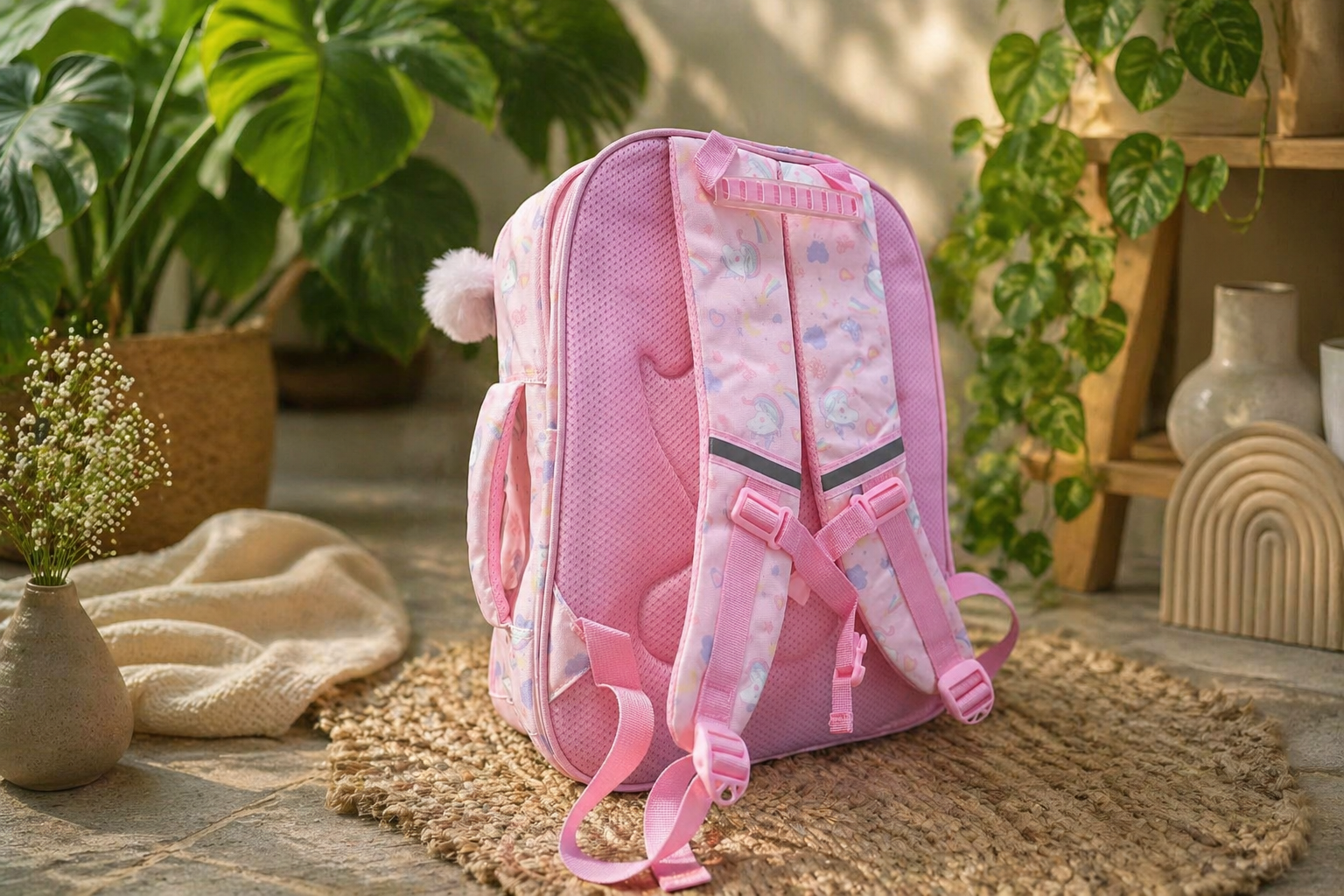 Unicorn Rainbow Kids School Backpack - Pink