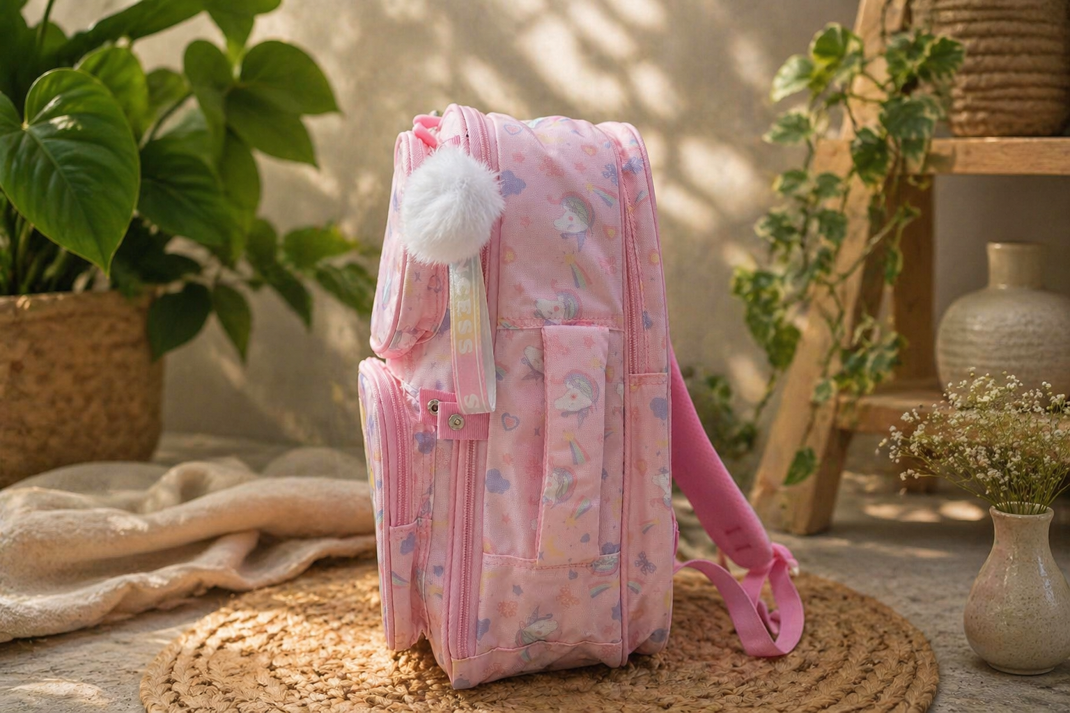 Unicorn Rainbow Kids School Backpack - Pink