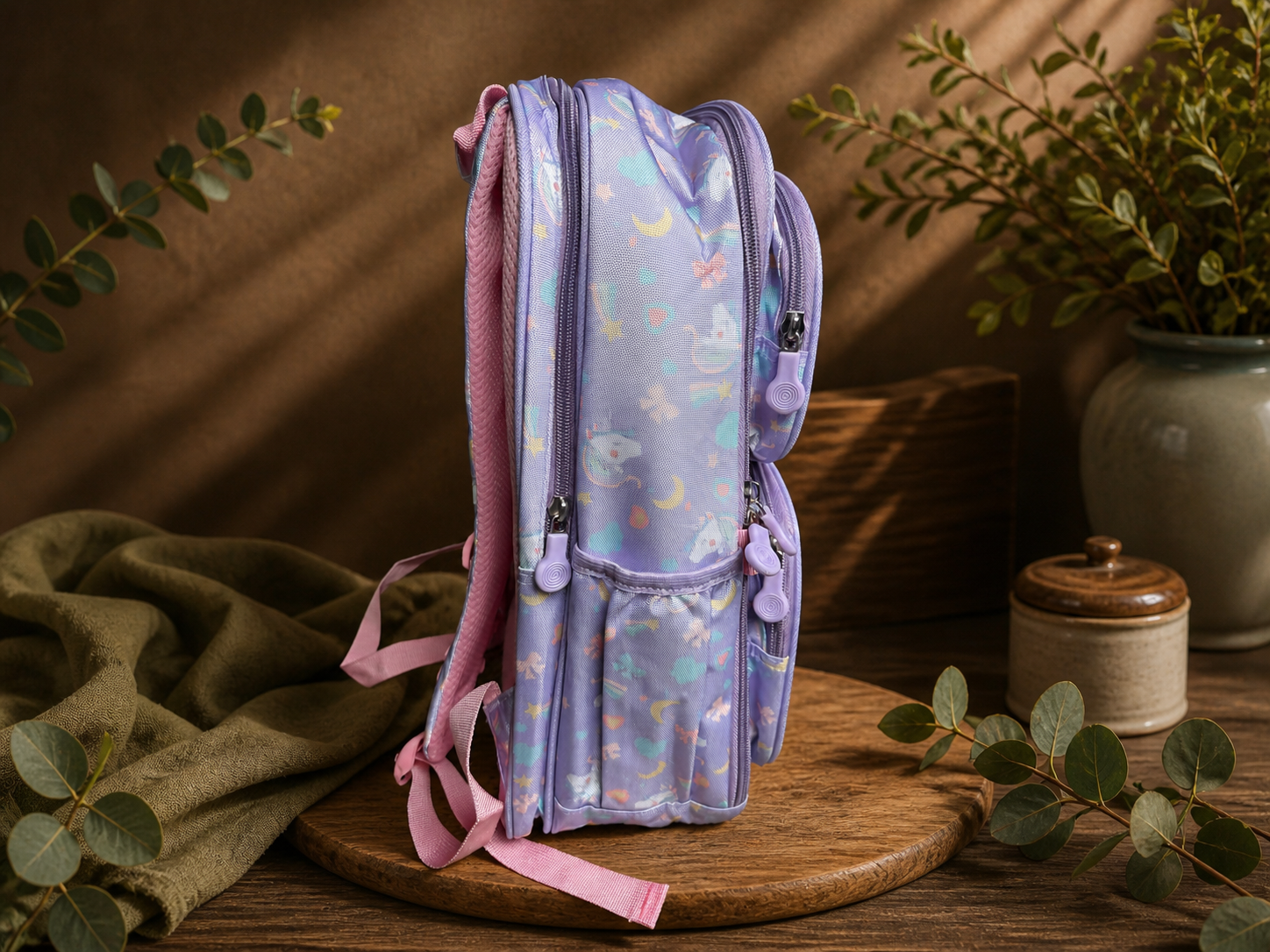 Unicorn Rainbow Kids School Backpack - Purple
