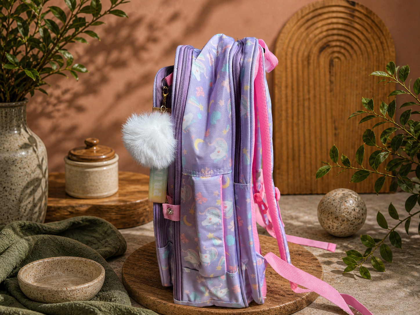Unicorn Rainbow Kids School Backpack - Purple